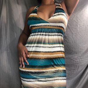 Horizontal striped casual dress